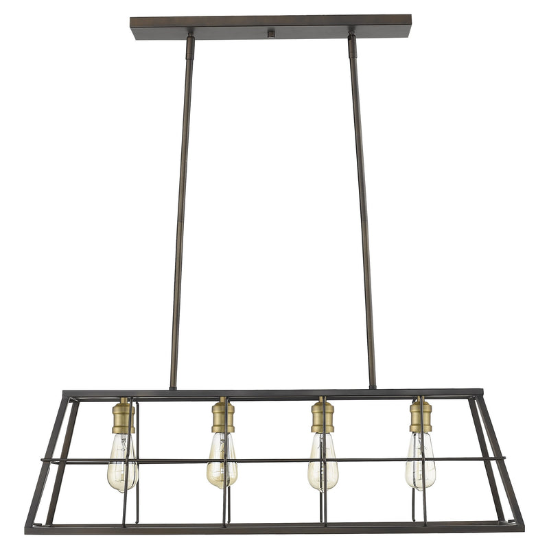 Bronze Metal Four Light Dimmable Ceiling Light - Lighting