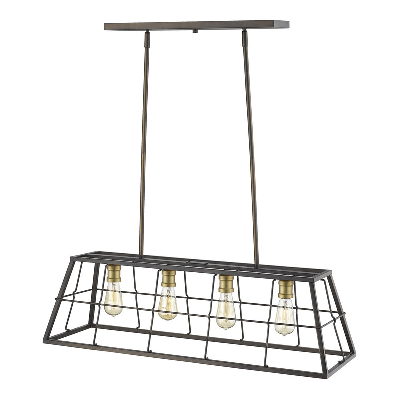Bronze Metal Four Light Dimmable Ceiling Light - Lighting