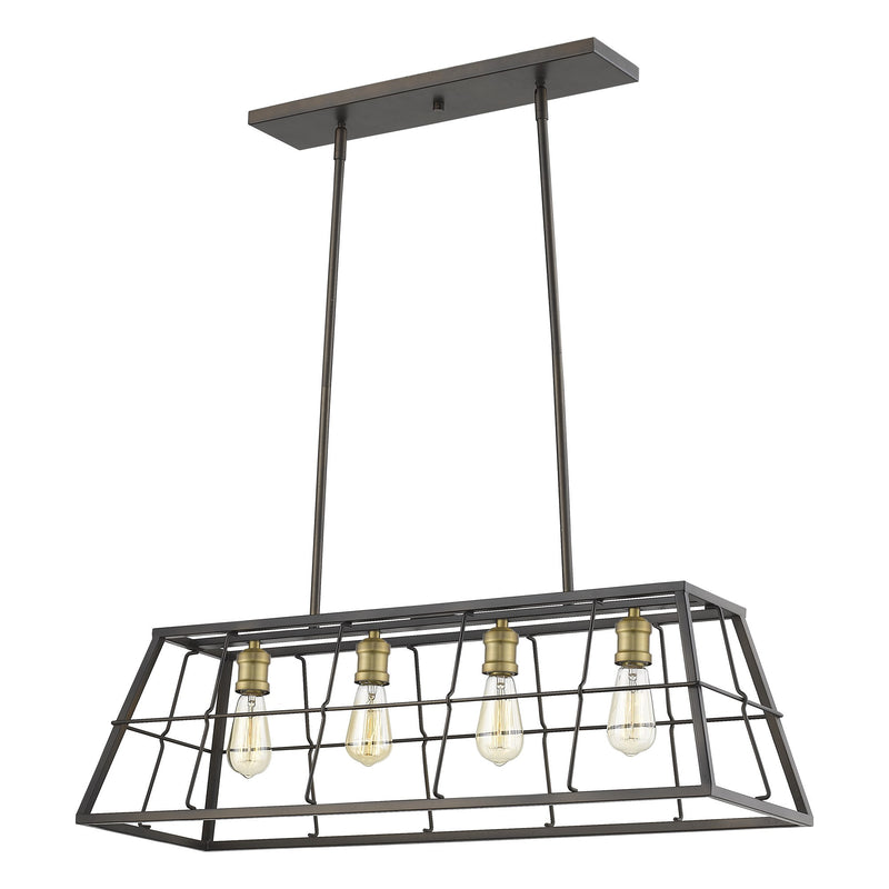 Bronze Metal Four Light Dimmable Ceiling Light - Lighting