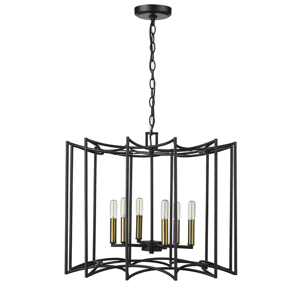 Rhian 8-Light Matte Black Pendant - Lighting