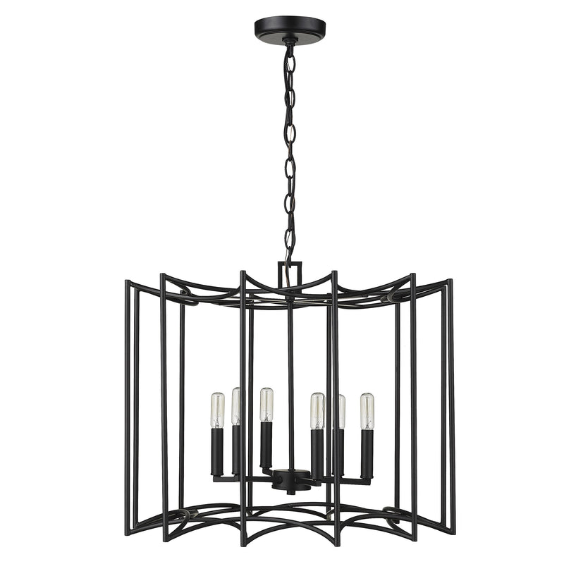 Rhian 8-Light Matte Black Pendant - Lighting