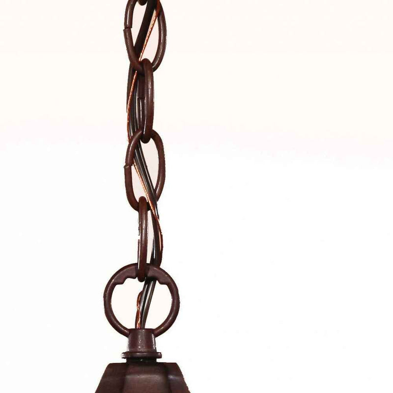 Brown Lantern Beveled Metal Dimmable Chandelier With Clear Shades