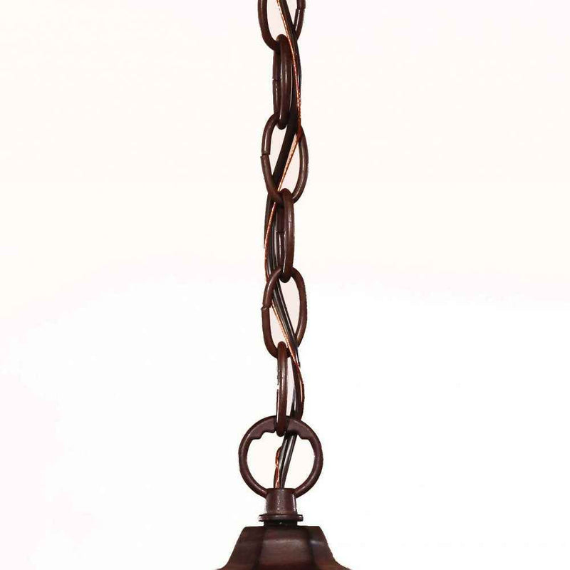 Brown Lantern Beveled Metal Dimmable Chandelier With Clear Shades