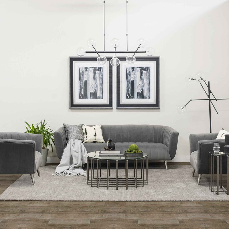 84" Black LED Floor Lamp With White