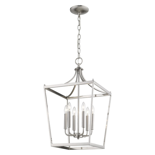 Silver Metal Six Light Dimmable Ceiling Light - Lighting