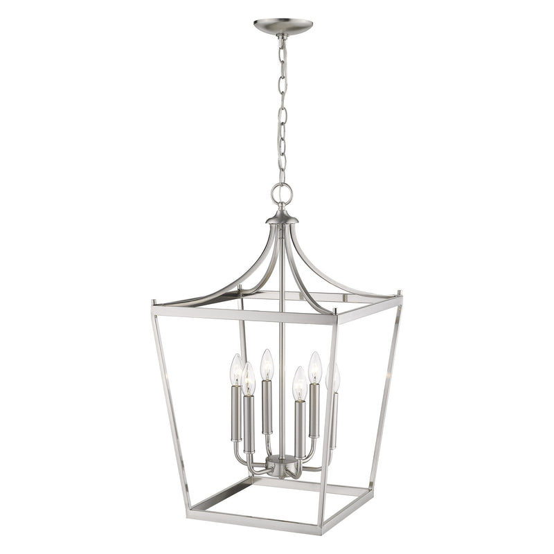 Silver Metal Six Light Dimmable Ceiling Light - Lighting