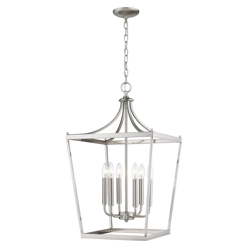 Silver Metal Six Light Dimmable Ceiling Light - Lighting