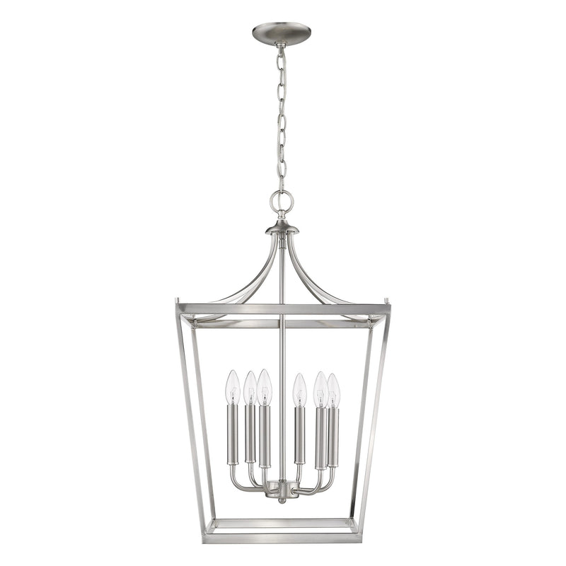 Silver Metal Six Light Dimmable Ceiling Light - Lighting