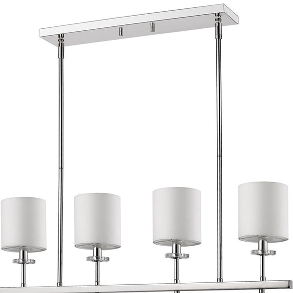 White Metal Four Light Dimmable Ceiling Light With White Shades - Lighting