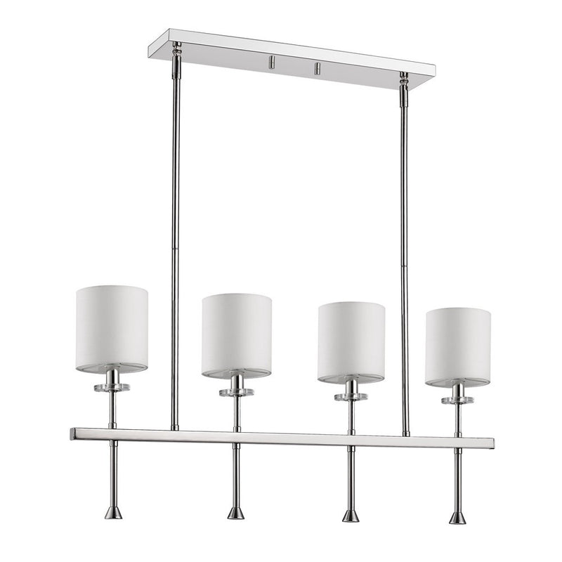 White Metal Four Light Dimmable Ceiling Light With White Shades - Lighting