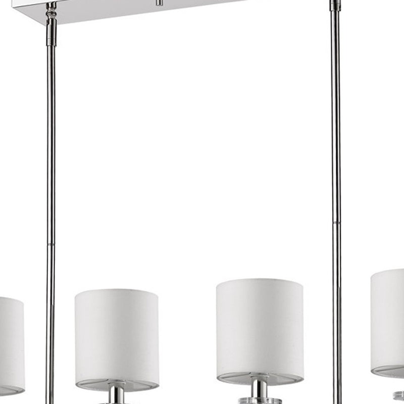 White Metal Four Light Dimmable Ceiling Light With White Shades - Lighting