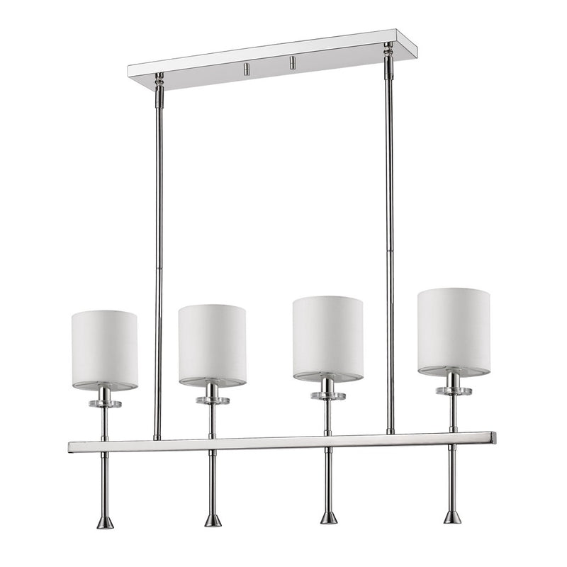 White Metal Four Light Dimmable Ceiling Light With White Shades - Lighting