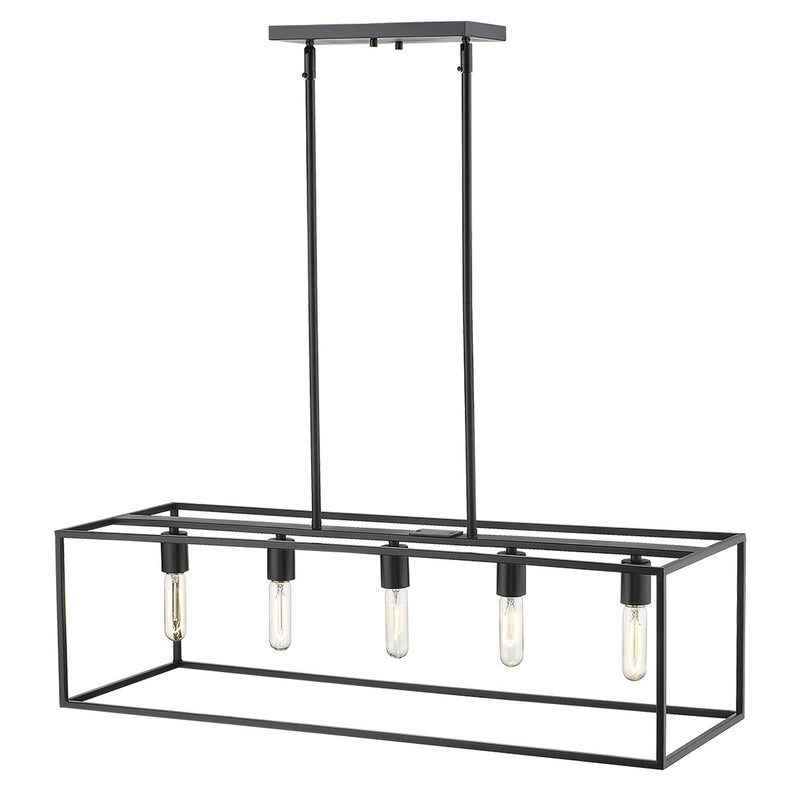 Black Metal Five Light Dimmable Ceiling Light - Lighting