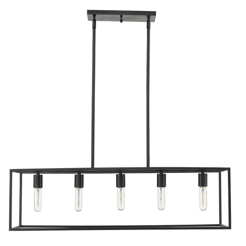 Black Metal Five Light Dimmable Ceiling Light - Lighting