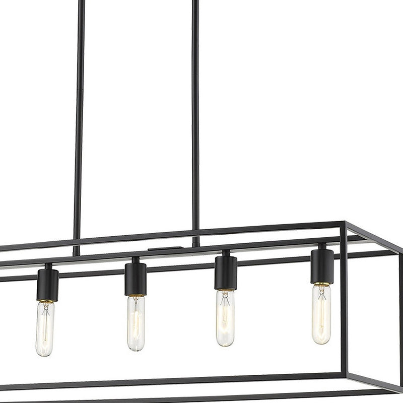 Black Metal Five Light Dimmable Ceiling Light - Lighting