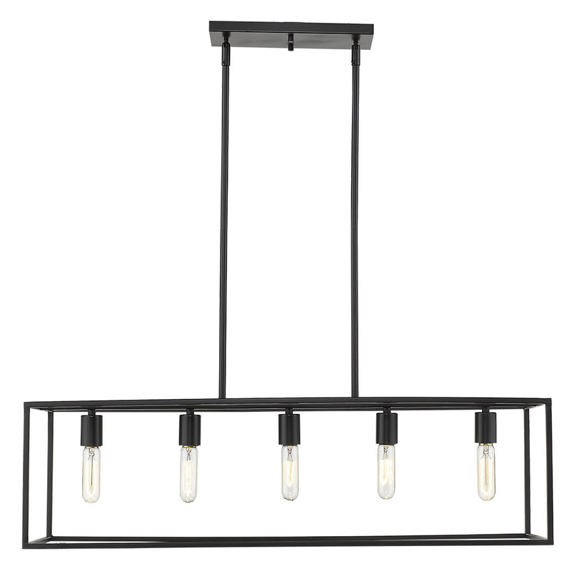 Black Metal Five Light Dimmable Ceiling Light - Lighting