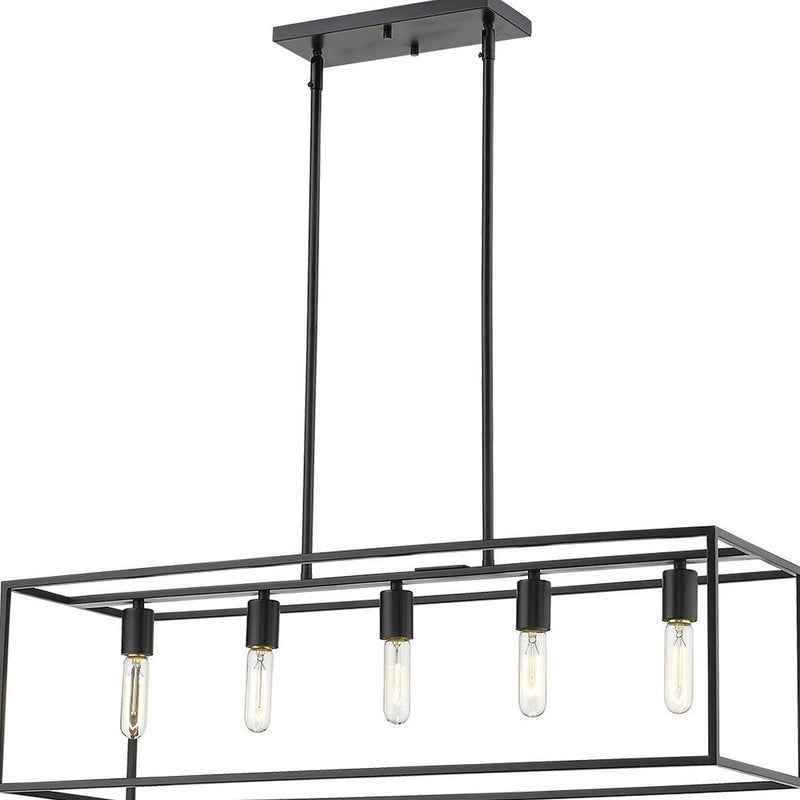 Black Metal Five Light Dimmable Ceiling Light - Lighting