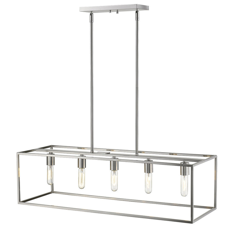 Silver Metal Five Light Dimmable Ceiling Light - Lighting