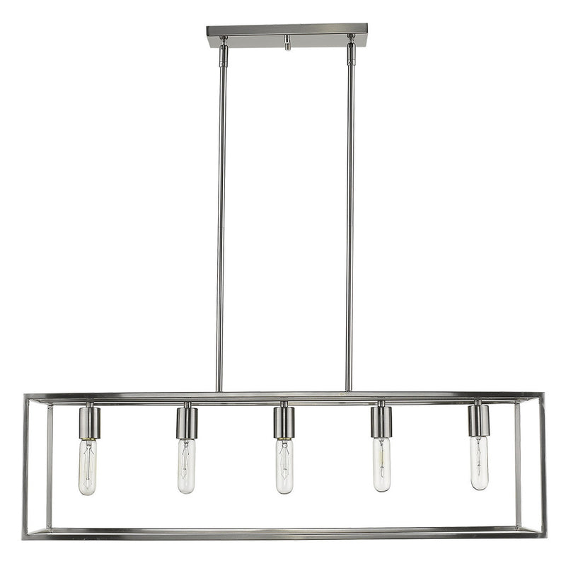 Silver Metal Five Light Dimmable Ceiling Light - Lighting