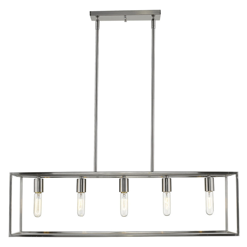 Silver Metal Five Light Dimmable Ceiling Light - Lighting