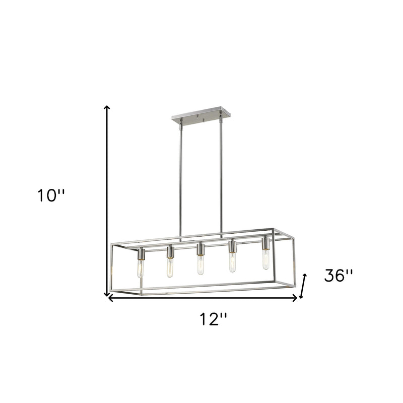 Silver Metal Five Light Dimmable Ceiling Light - Lighting