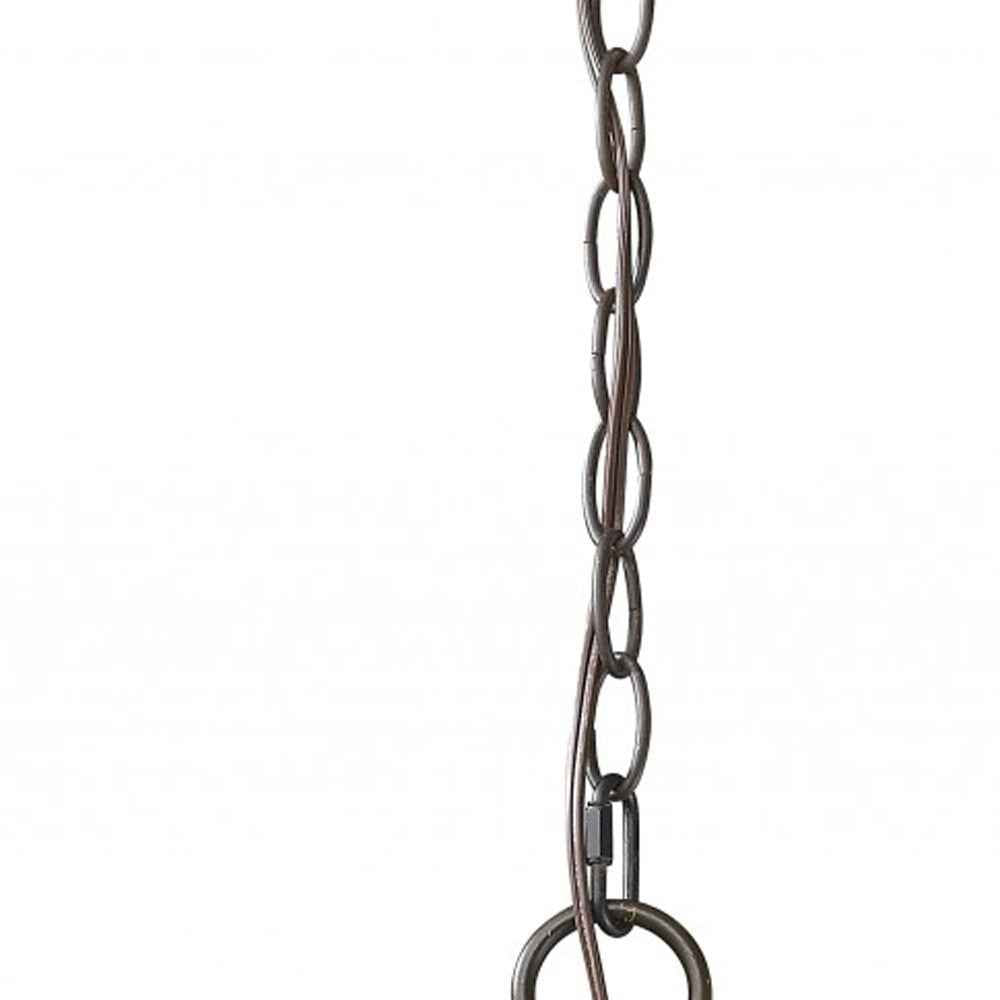 Aria 3-Light Oil-Rubbed Bronze Globe Pendant With Mother Of Pearl Accents