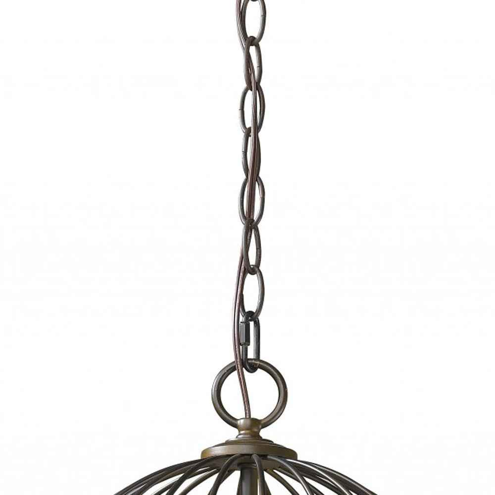 Aria 3-Light Oil-Rubbed Bronze Globe Pendant With Mother Of Pearl Accents