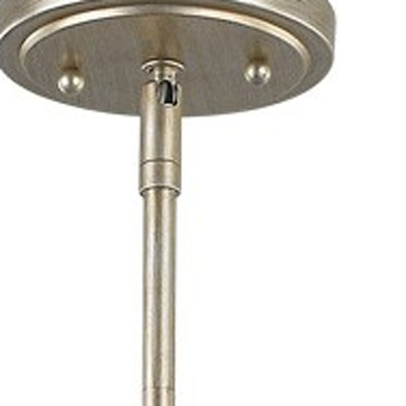 Gold And White Iron Three Light Dimmable Ceiling Light With Silver Shades - Lighting