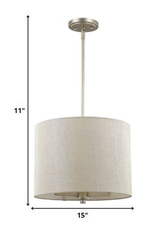 Gold And White Iron Three Light Dimmable Ceiling Light With Silver Shades - Lighting