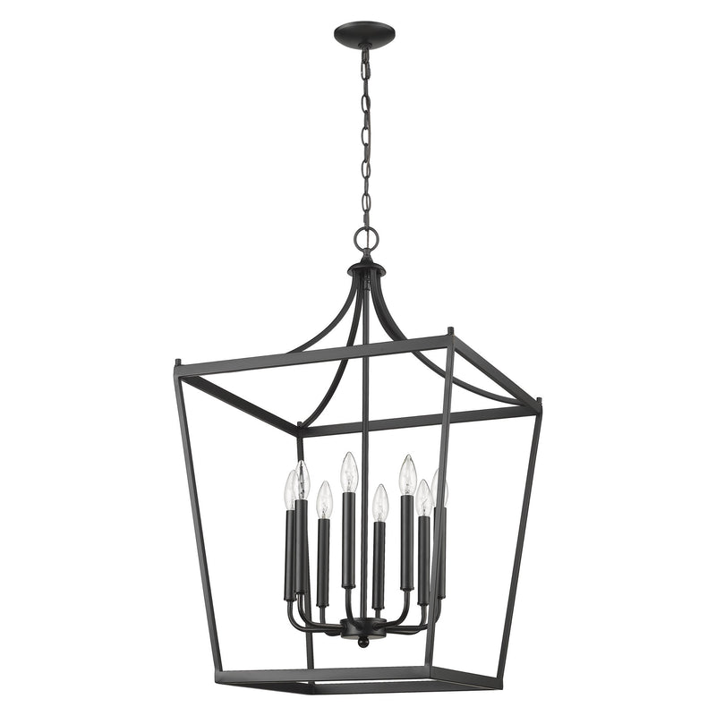 Black Metal Eight Light Dimmable Ceiling Light - Lighting
