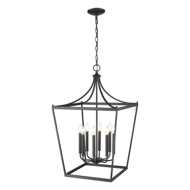 Black Metal Eight Light Dimmable Ceiling Light - Lighting