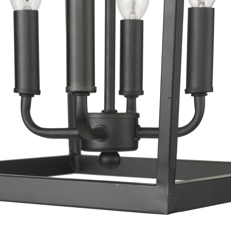 Black Metal Eight Light Dimmable Ceiling Light - Lighting