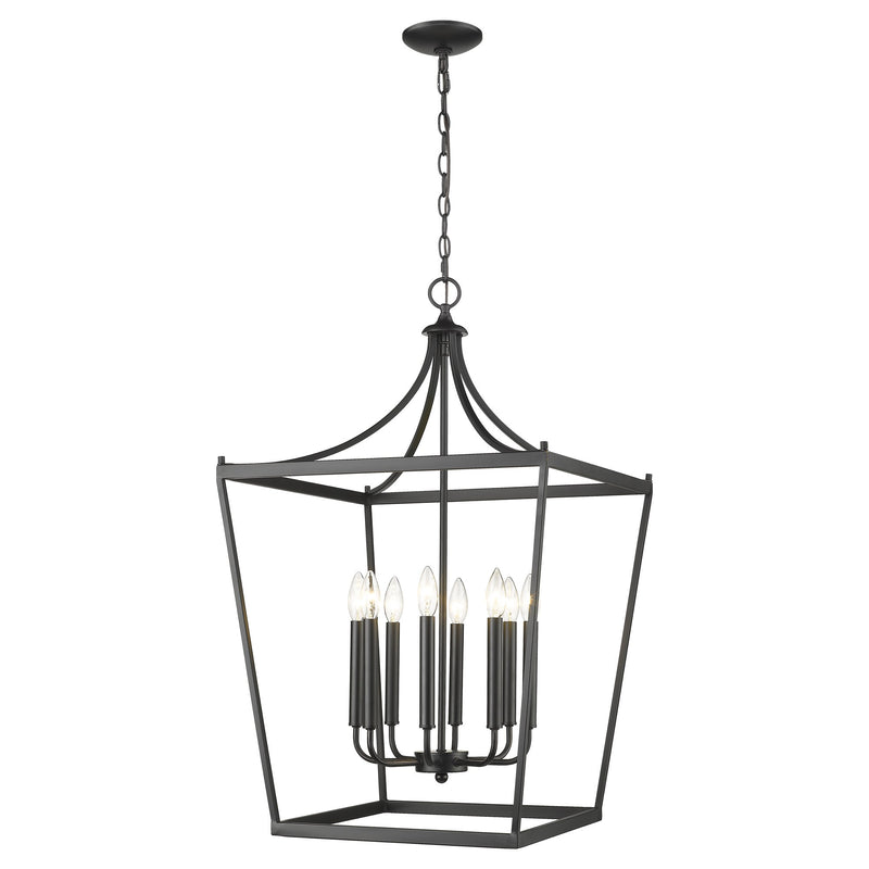 Black Metal Eight Light Dimmable Ceiling Light - Lighting