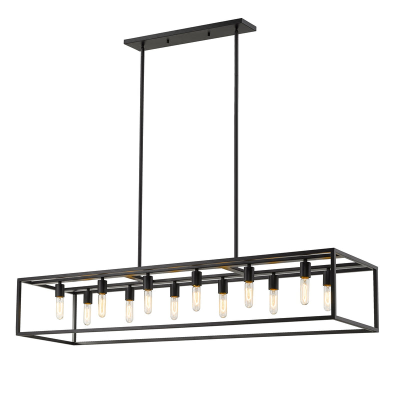 Black Metal Twelve Light Dimmable Ceiling Light - Lighting