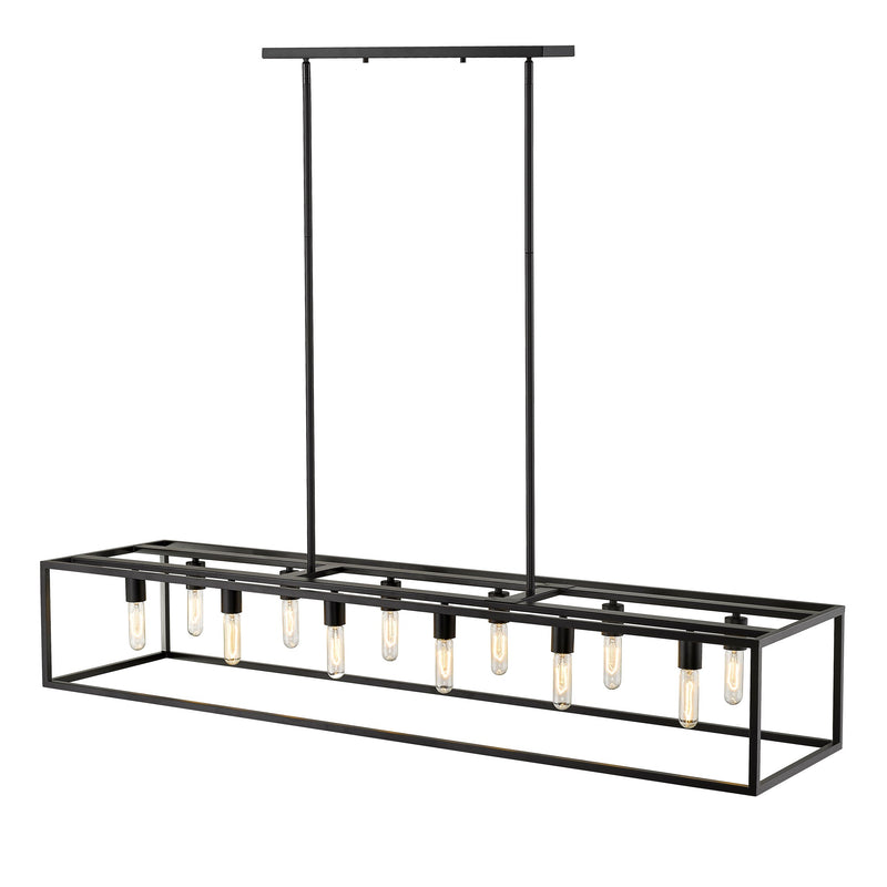 Black Metal Twelve Light Dimmable Ceiling Light - Lighting