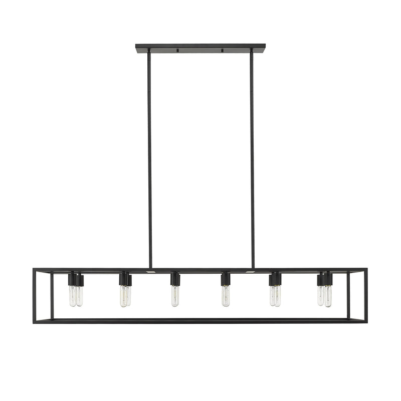 Black Metal Twelve Light Dimmable Ceiling Light - Lighting