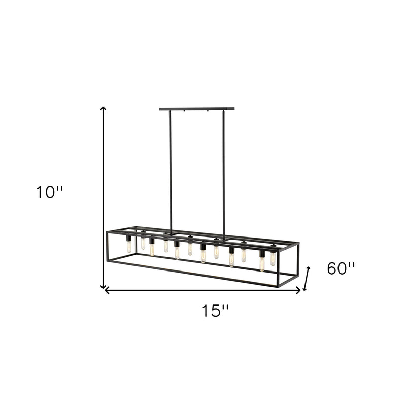 Black Metal Twelve Light Dimmable Ceiling Light - Lighting