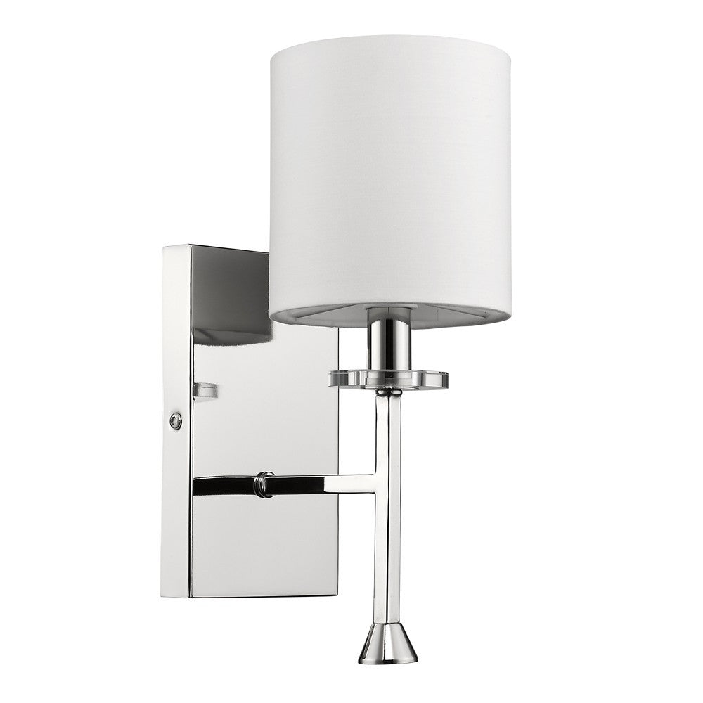 Minimalist Silver Wall Sconce with Fabric Shade Default Title