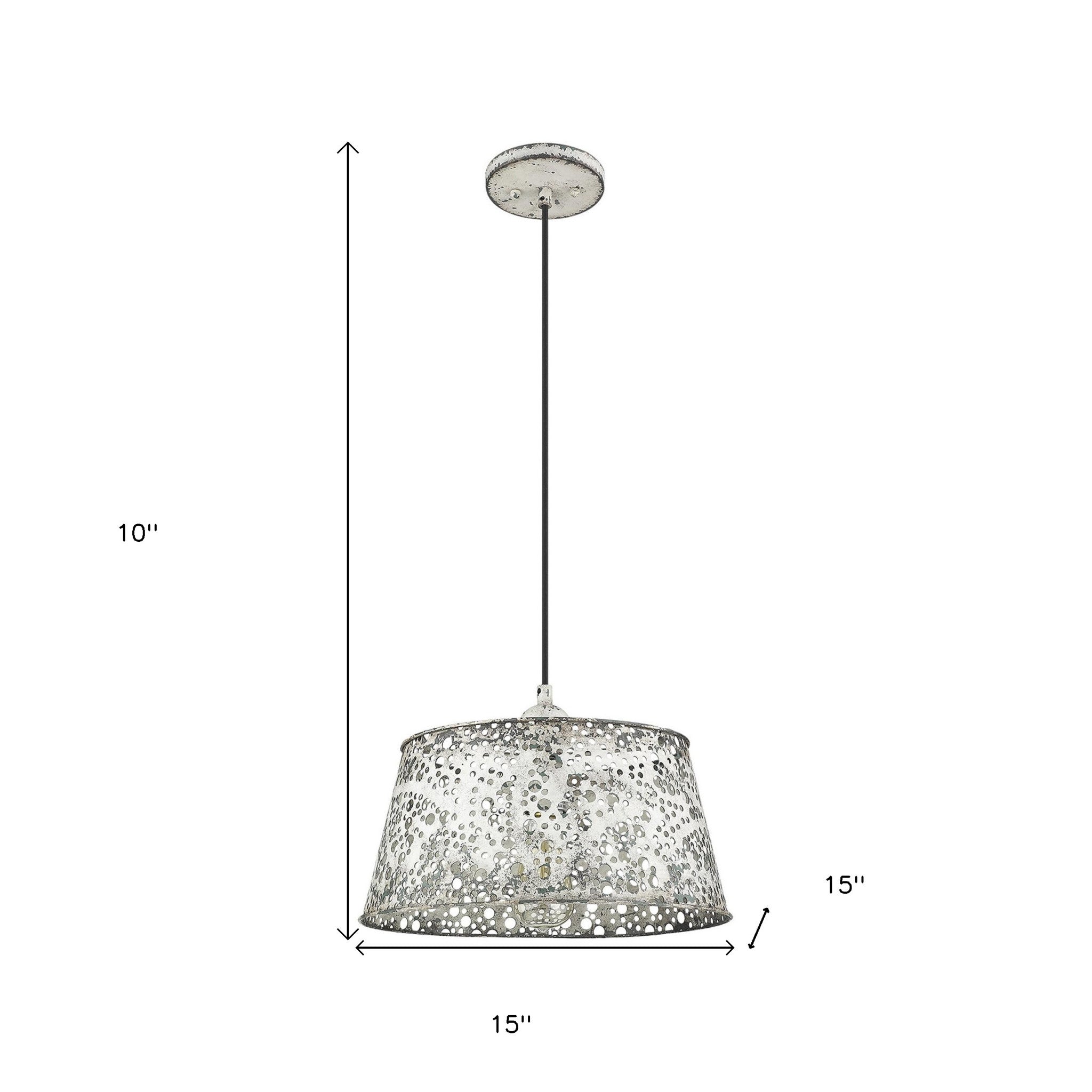 Iris 1-Light Aged Ivory Pendant Default Title