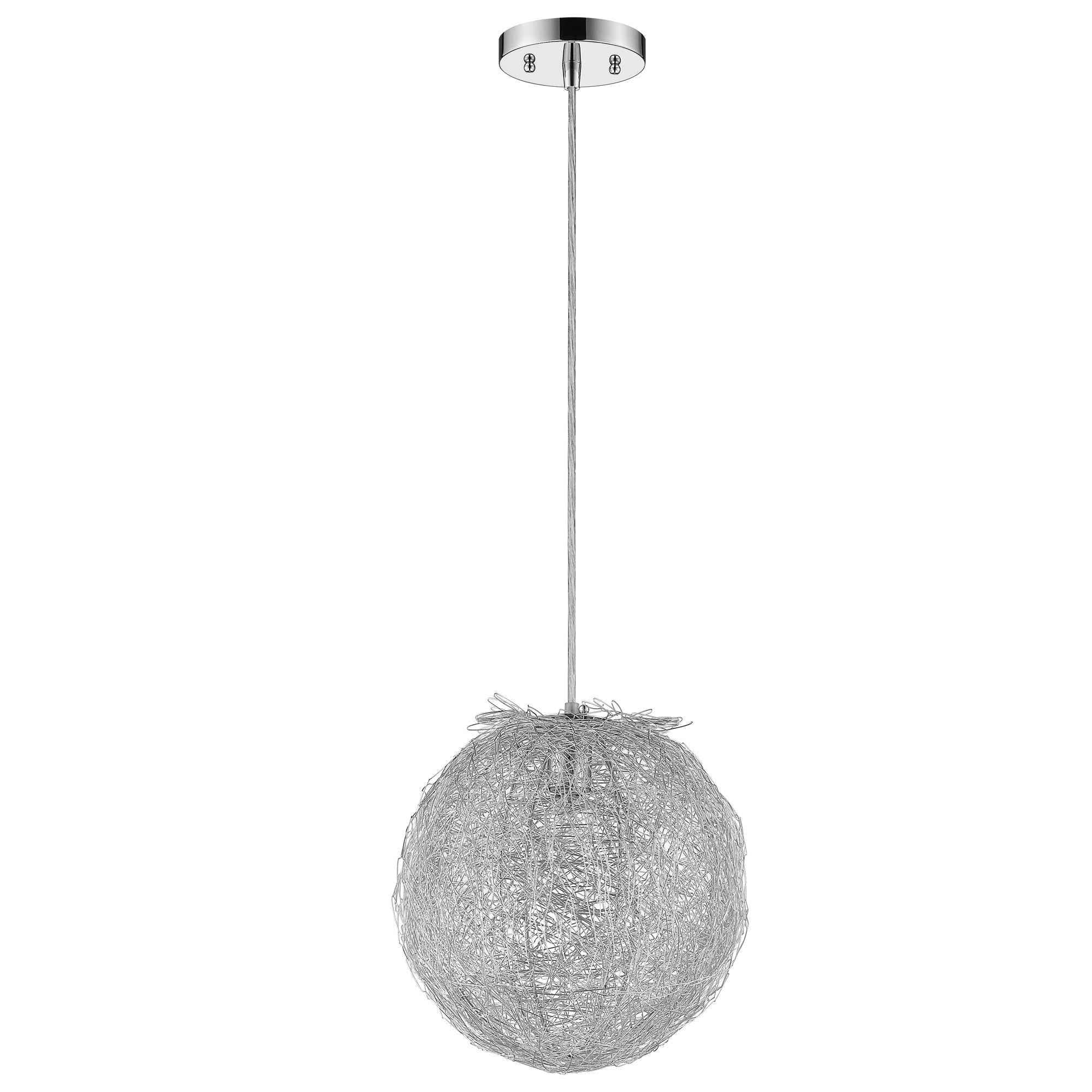 Contemporary Silver Globe Pendant Hanging Light
