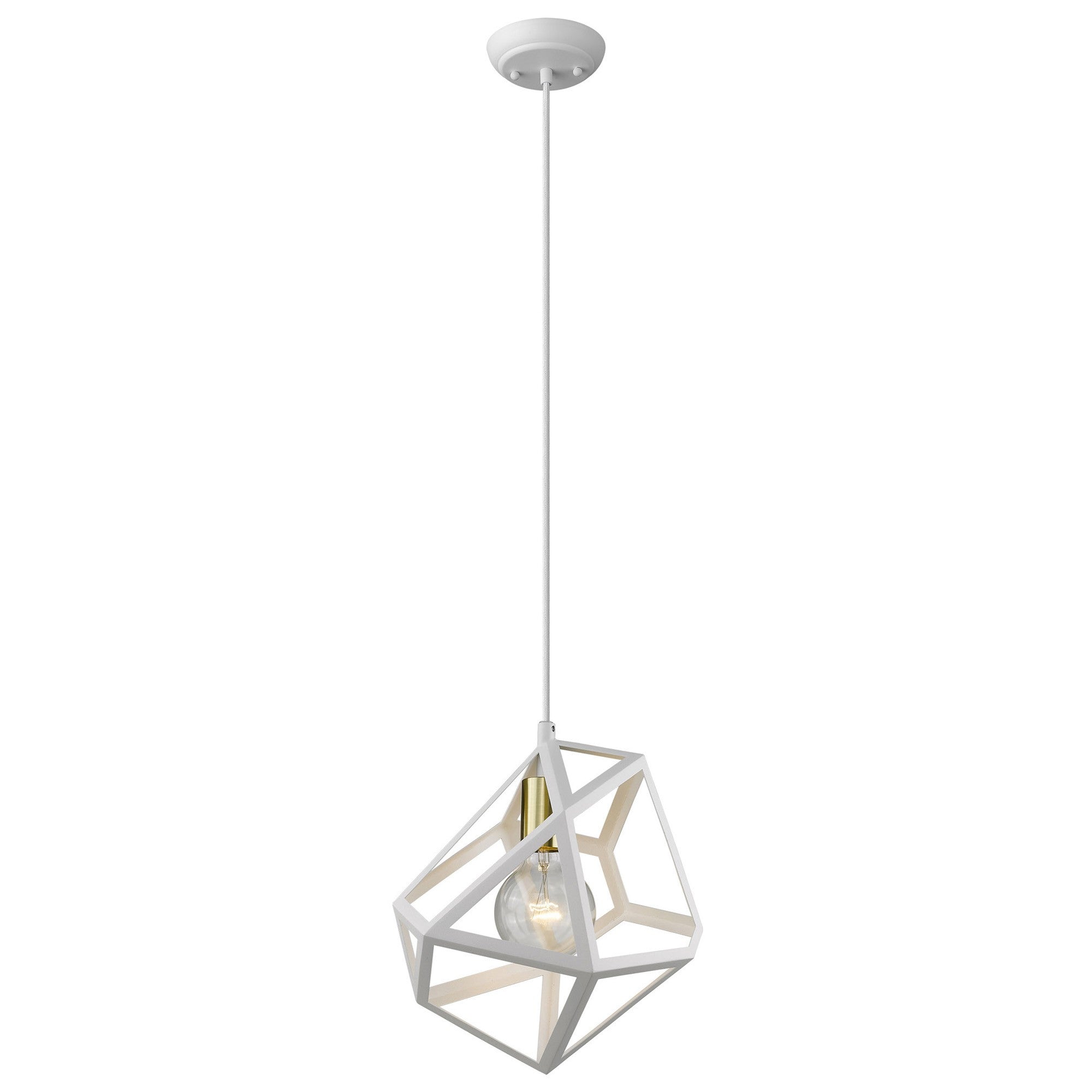 Hedron 1-Light White Pendant Default Title
