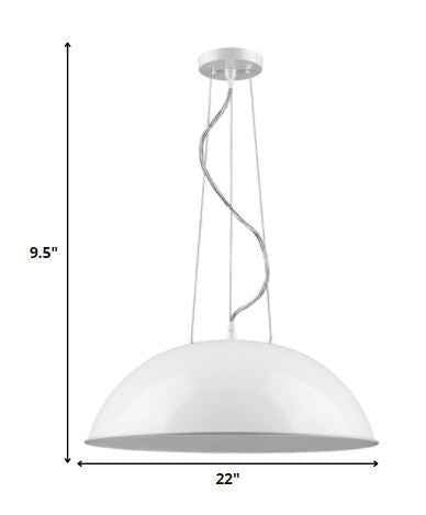 Layla 1-Light White Bowl Pendant