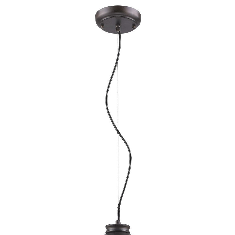 Alcove 4-Light Oil-Rubbed Bronze Pendant With Raw Brass Interior Shade Default Title