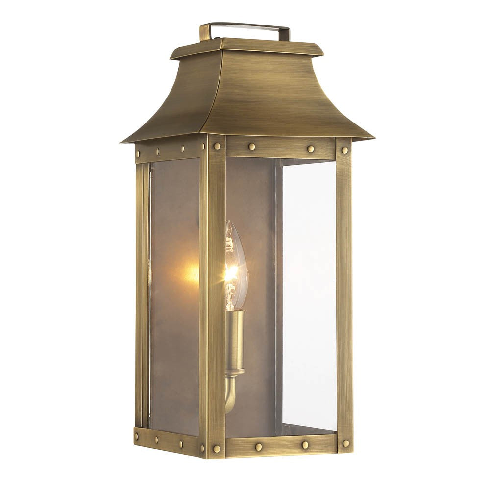 Manchester 1-Light Aged Brass Pocket Wall Light Default Title