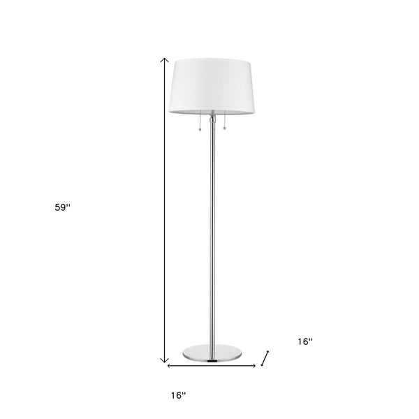 59" Floor Lamp With White Linen Empire Shade Default Title