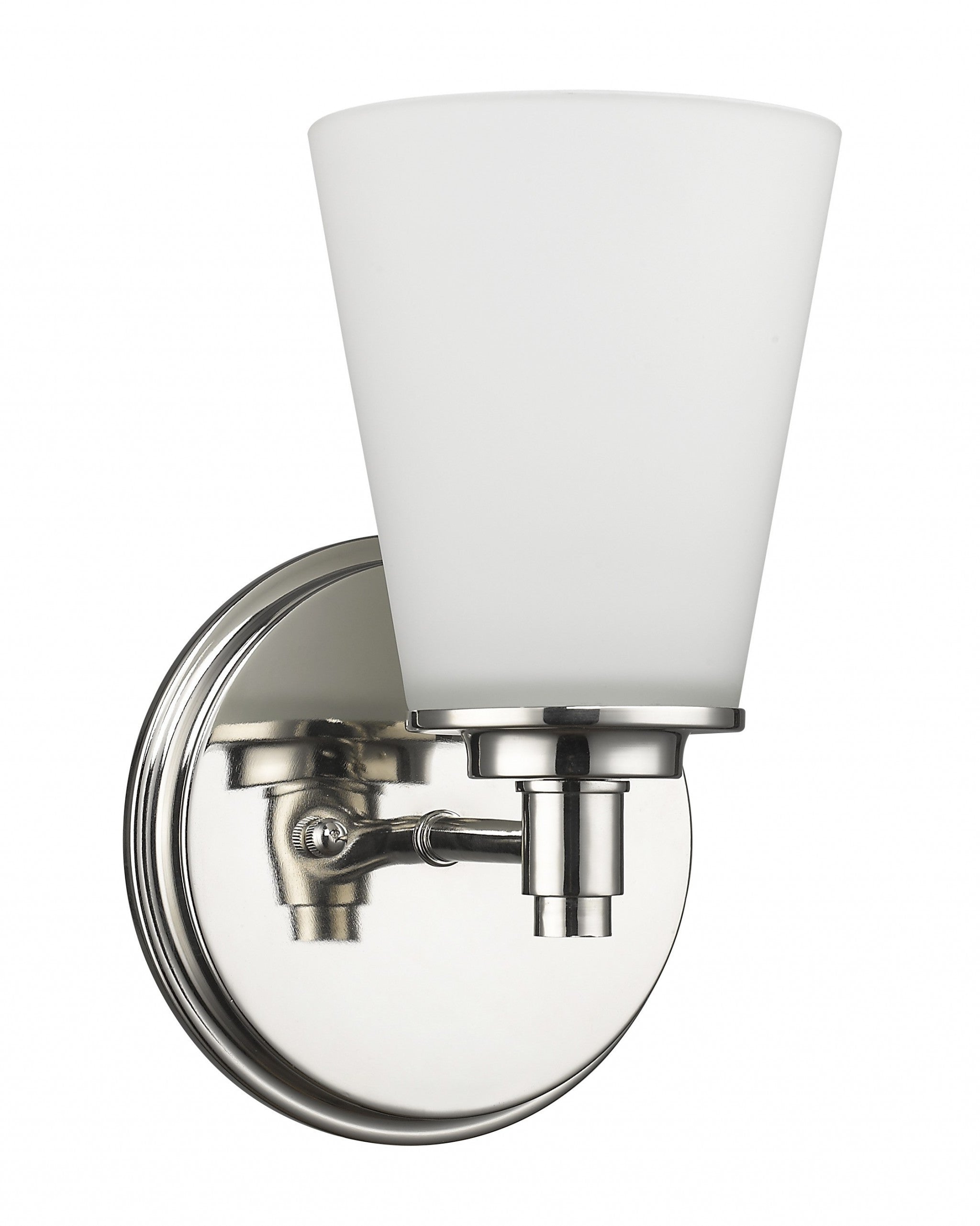 Silver Wall Light with Frosted Glass Shade Default Title