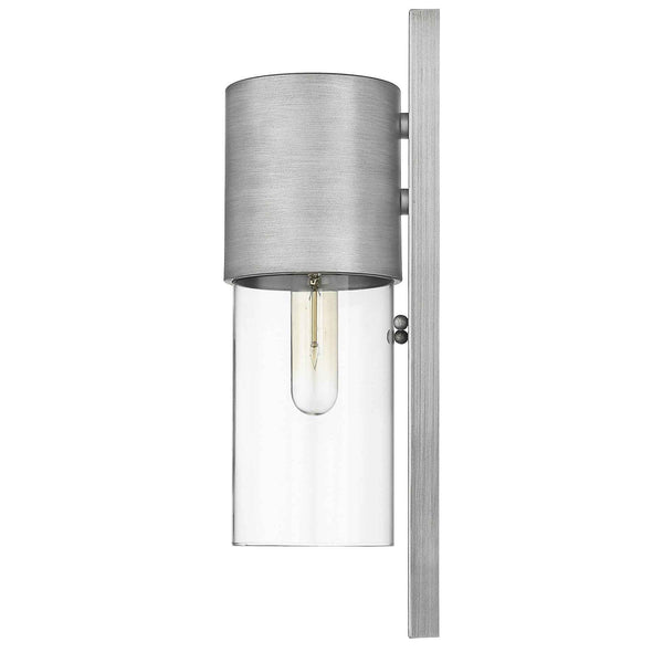 Contemporary Brushed Silver and Glass Wall Light Default Title