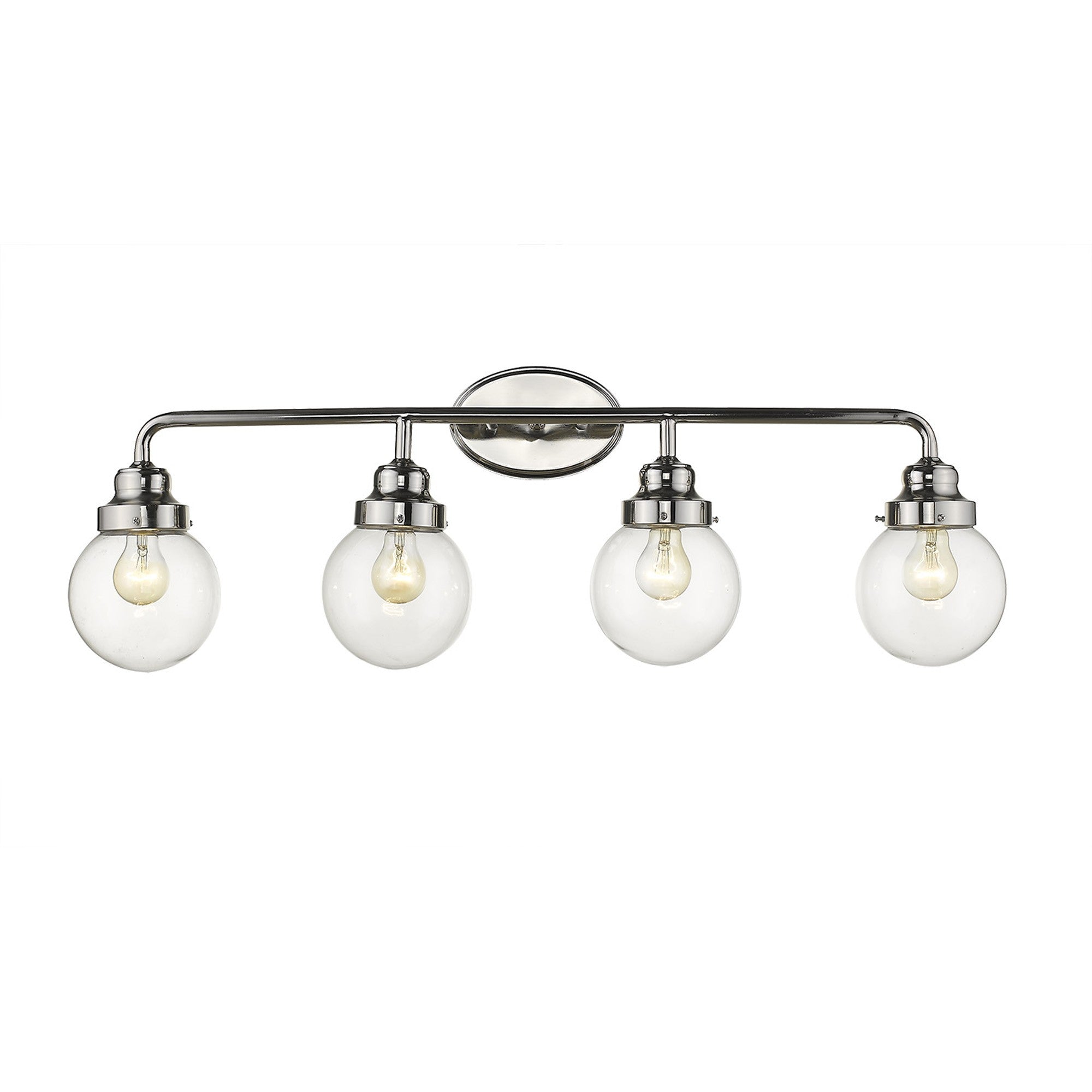 12" Silver And Clear Metal and Glass Vanity Flush Mounted Sconce - Lighting