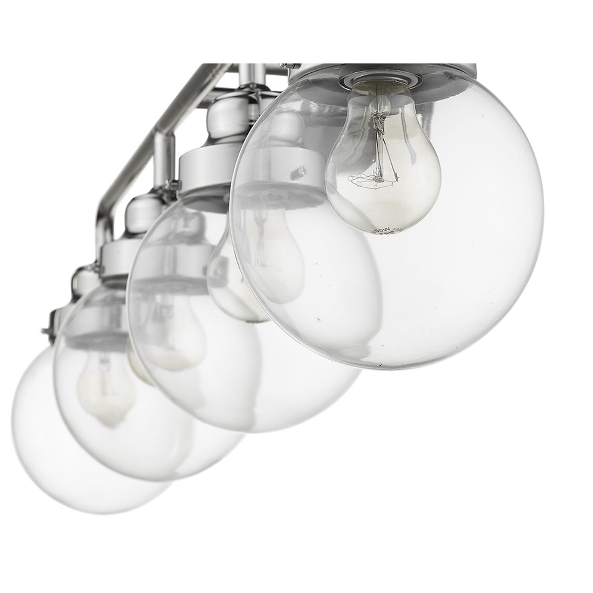 12" Silver And Clear Metal and Glass Vanity Flush Mounted Sconce - Lighting