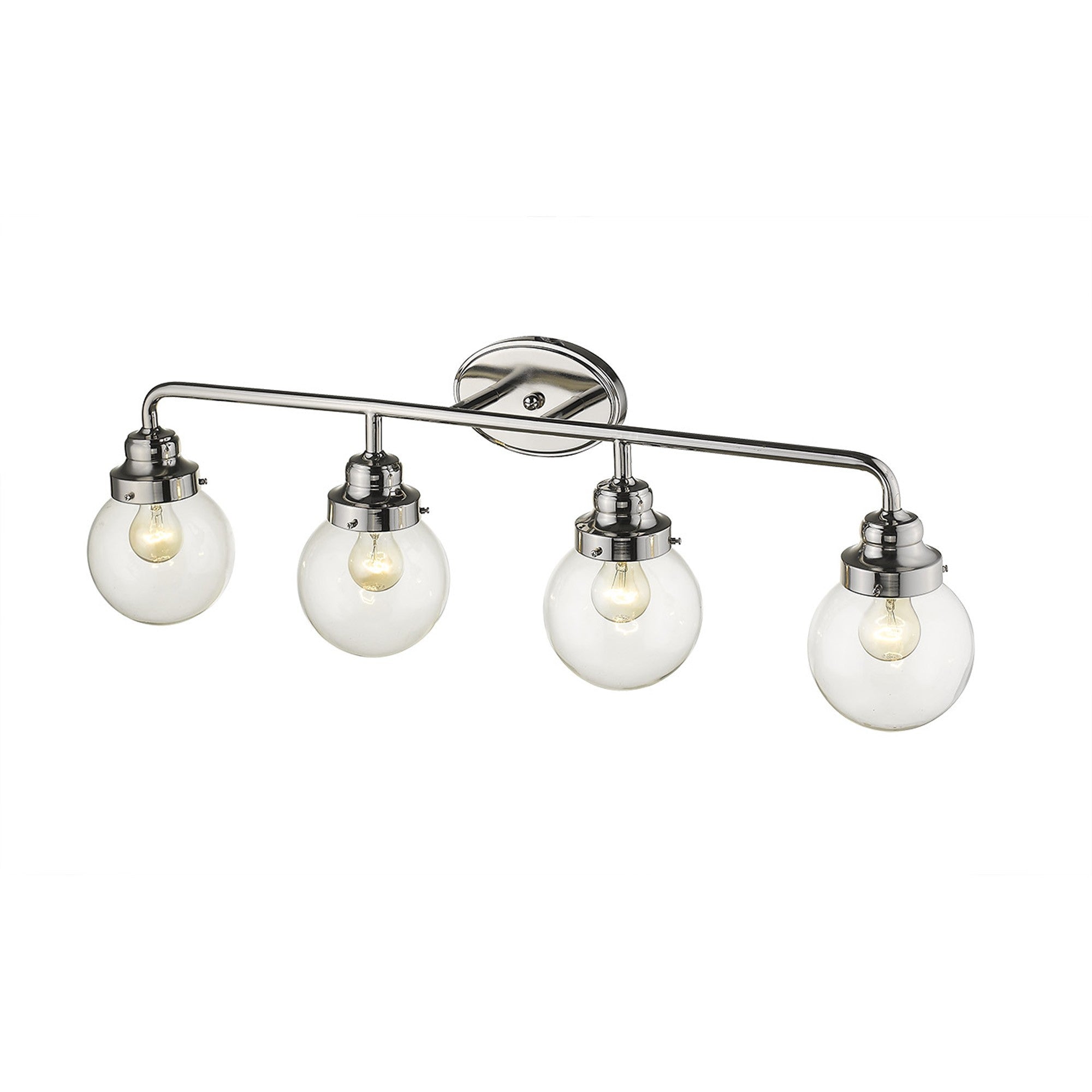 12" Silver And Clear Metal and Glass Vanity Flush Mounted Sconce - Lighting